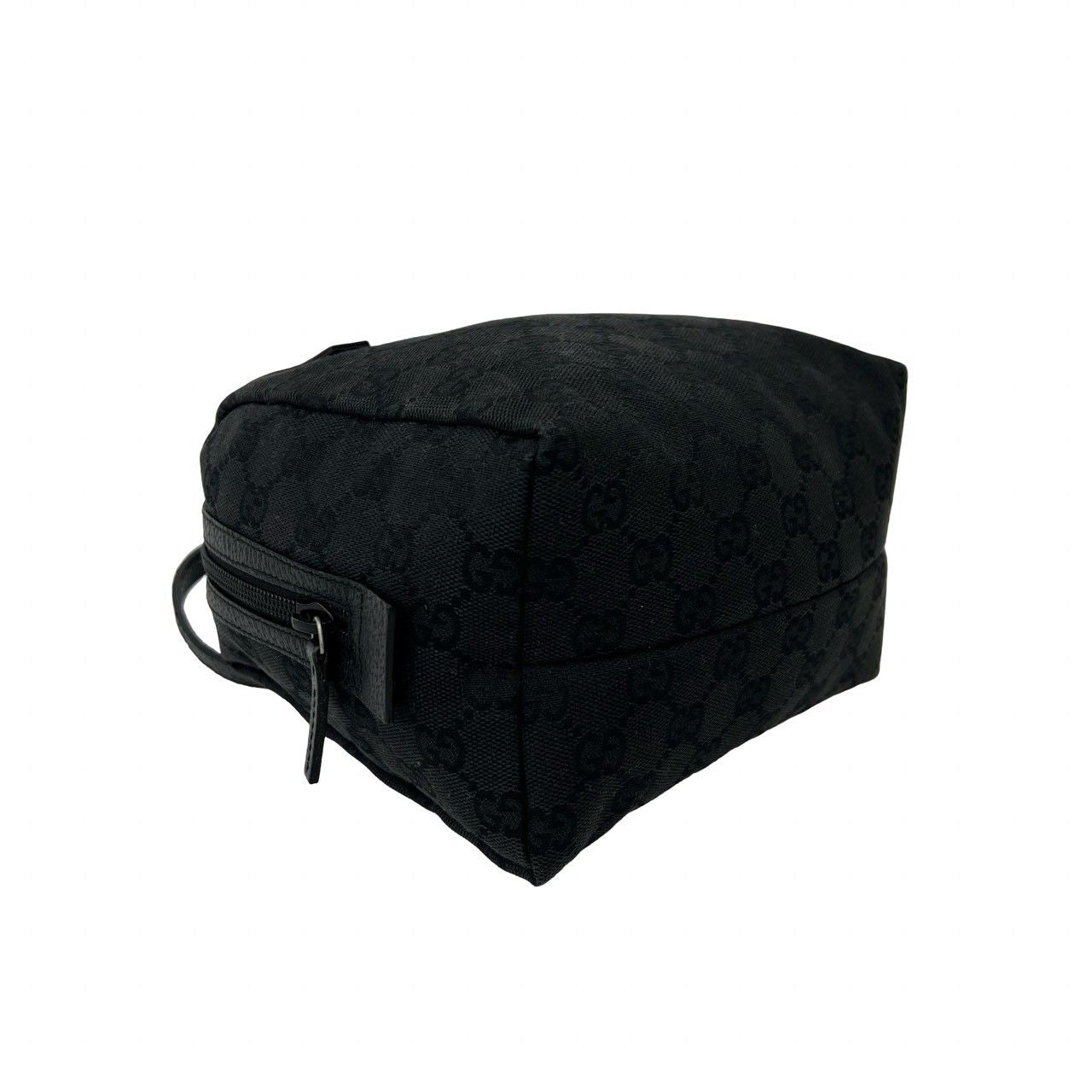 Gucci GG Logo Pattern Canvas Leather Mini Tote Boston Bag Black — view 7
