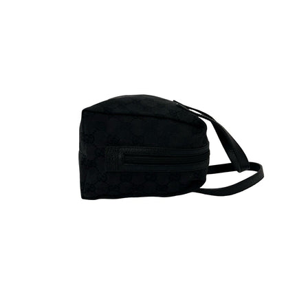 Gucci GG Logo Pattern Canvas Leather Mini Tote Boston Bag Black — view 6
