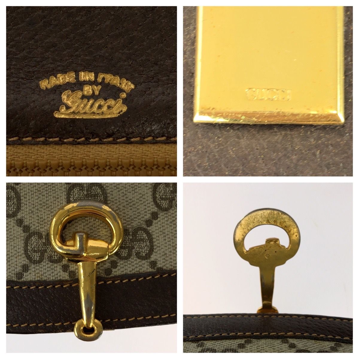 Gucci Vintage Horsebit Beige Brown GG Supreme Canvas Shoulder Bag Pochette — view 6