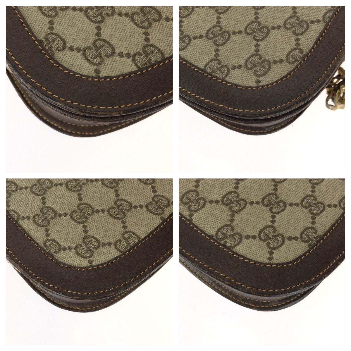 Gucci Vintage Horsebit Beige Brown GG Supreme Canvas Shoulder Bag Pochette — view 3