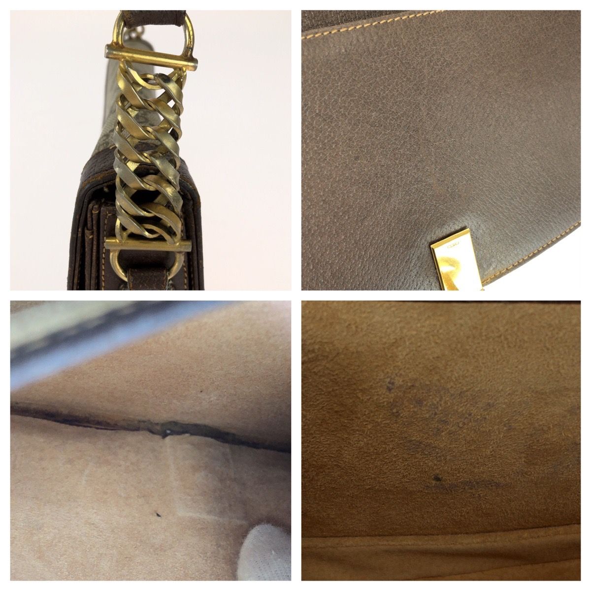 Gucci Vintage Horsebit Beige Brown GG Supreme Canvas Shoulder Bag Pochette — view 5