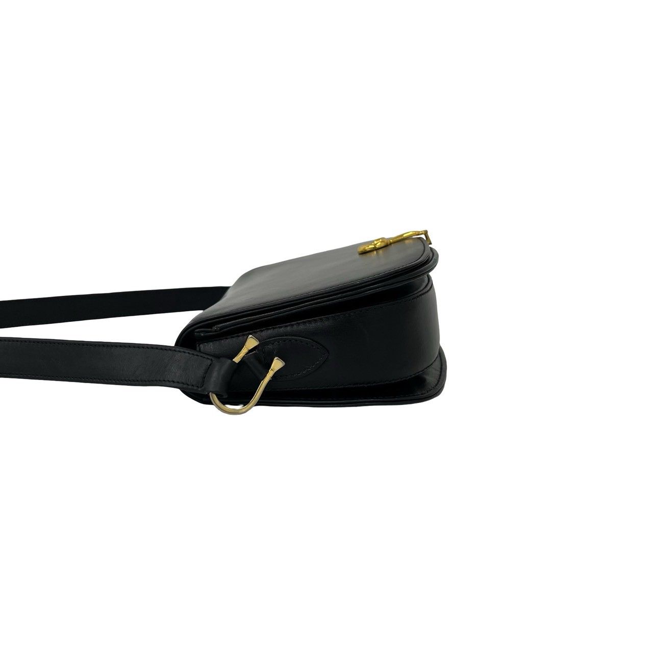 Gucci Vintage Logo Horsebit Leather Mini Shoulder Bag Pochette Black — view 5