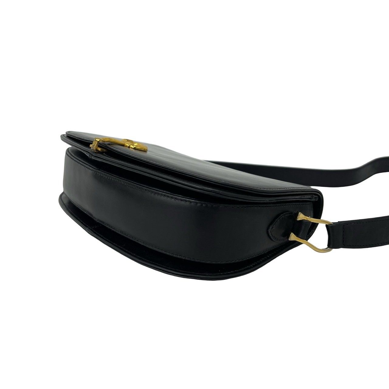 Gucci Vintage Logo Horsebit Leather Mini Shoulder Bag Pochette Black — view 8