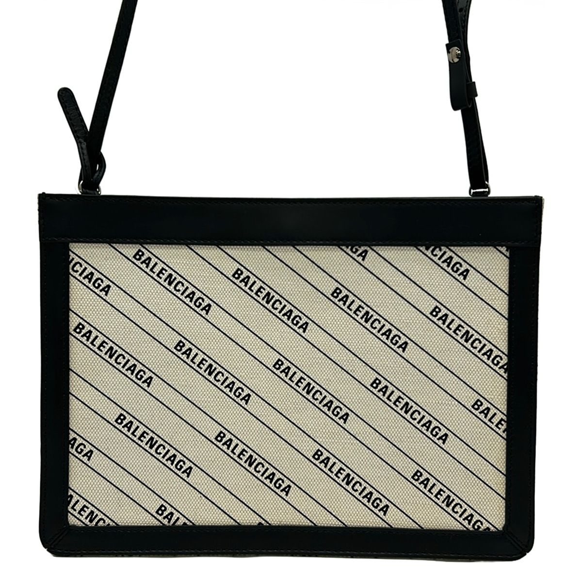 Balenciaga Shoulder Bag Navy Pochette Ivory Black Leather — view 3