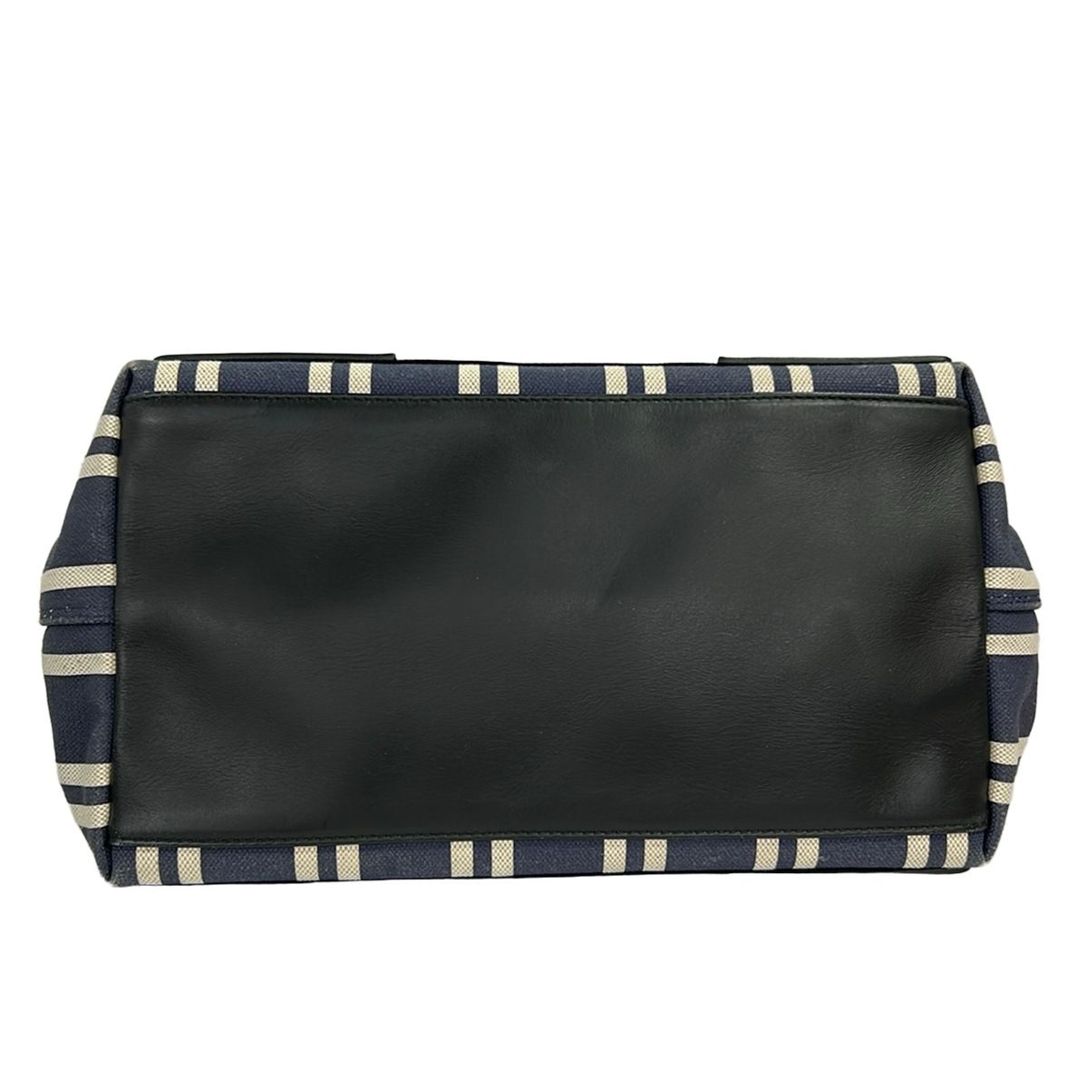 Balenciaga Tote Bag Navy Cabas S White Black Striped Leather — view 5