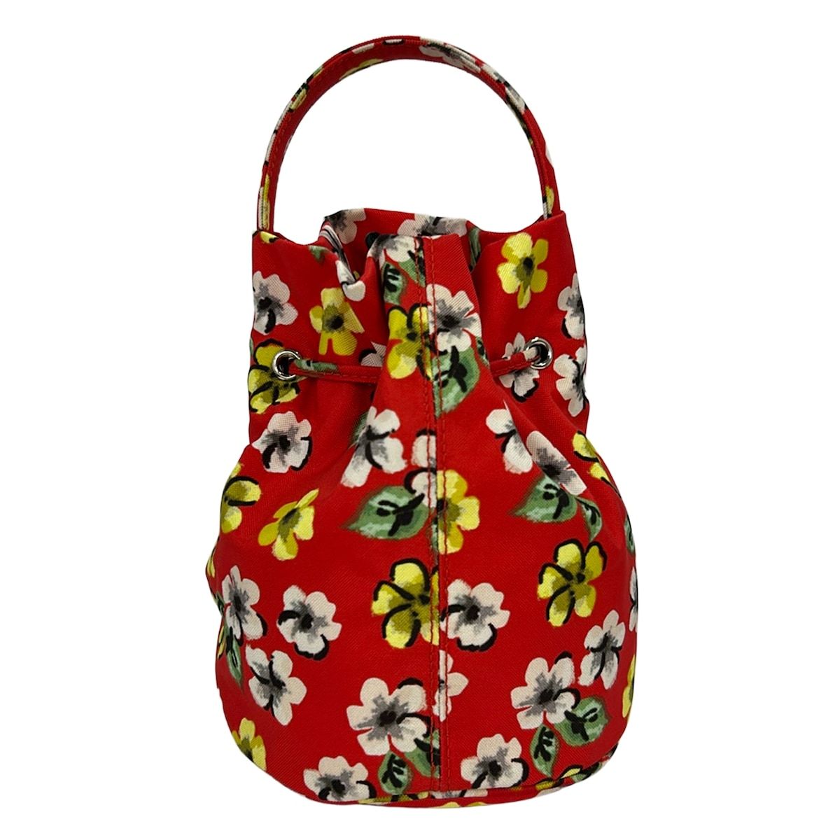 Balenciaga Drawstring Bucket Bag Red Yellow Multi Floral Pattern — view 3