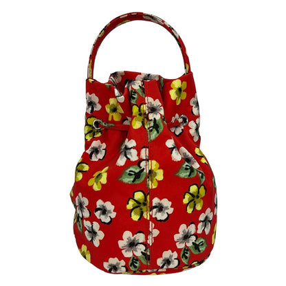 Balenciaga Drawstring Bucket Bag Red Yellow Multi Floral Pattern — view 3