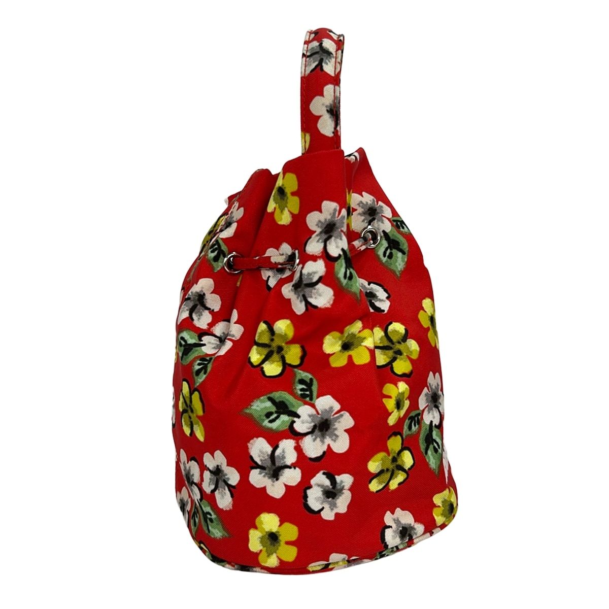 Balenciaga Drawstring Bucket Bag Red Yellow Multi Floral Pattern — view 2