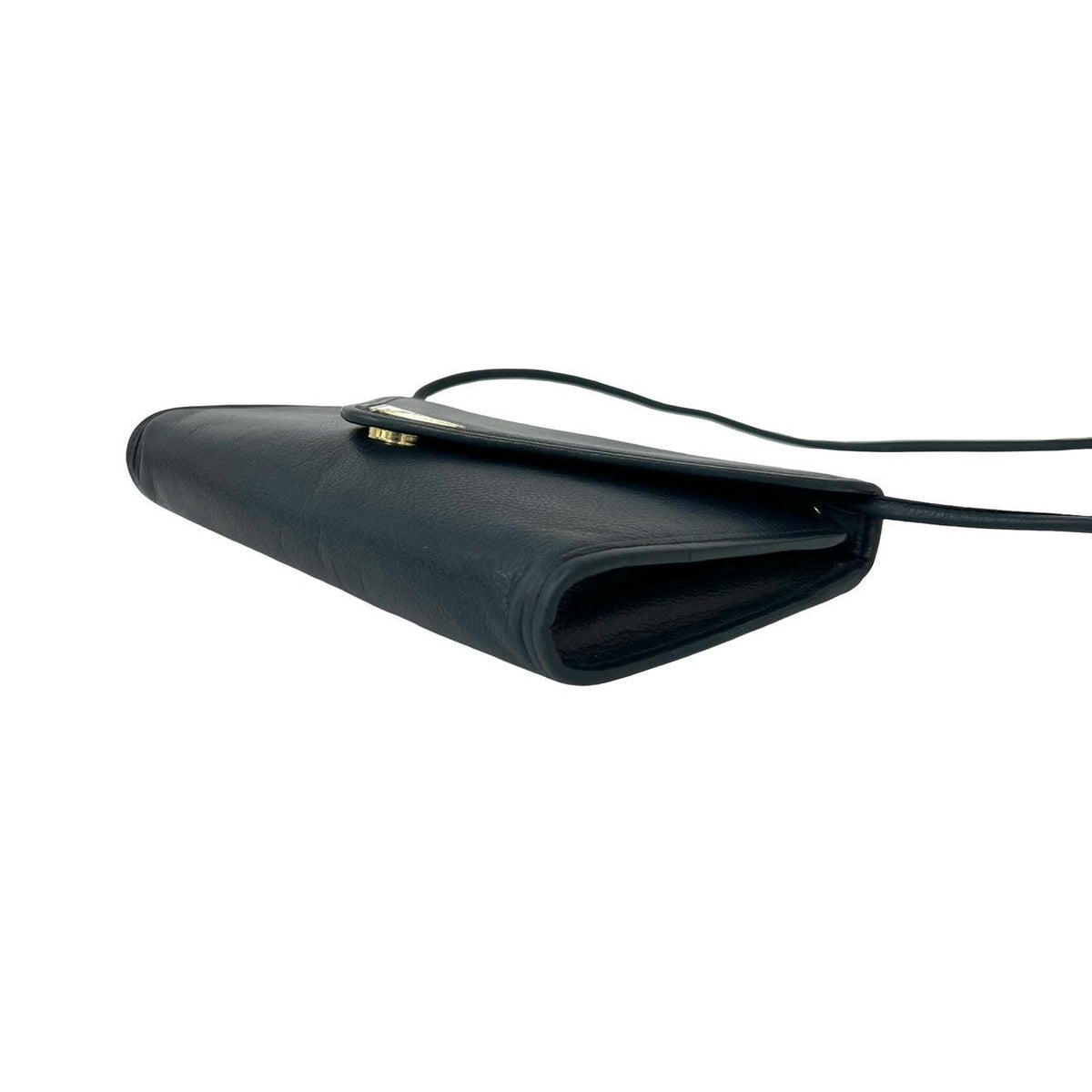 Saint Laurent YSL Logo Leather Mini Shoulder Bag Pochette Navy — view 8