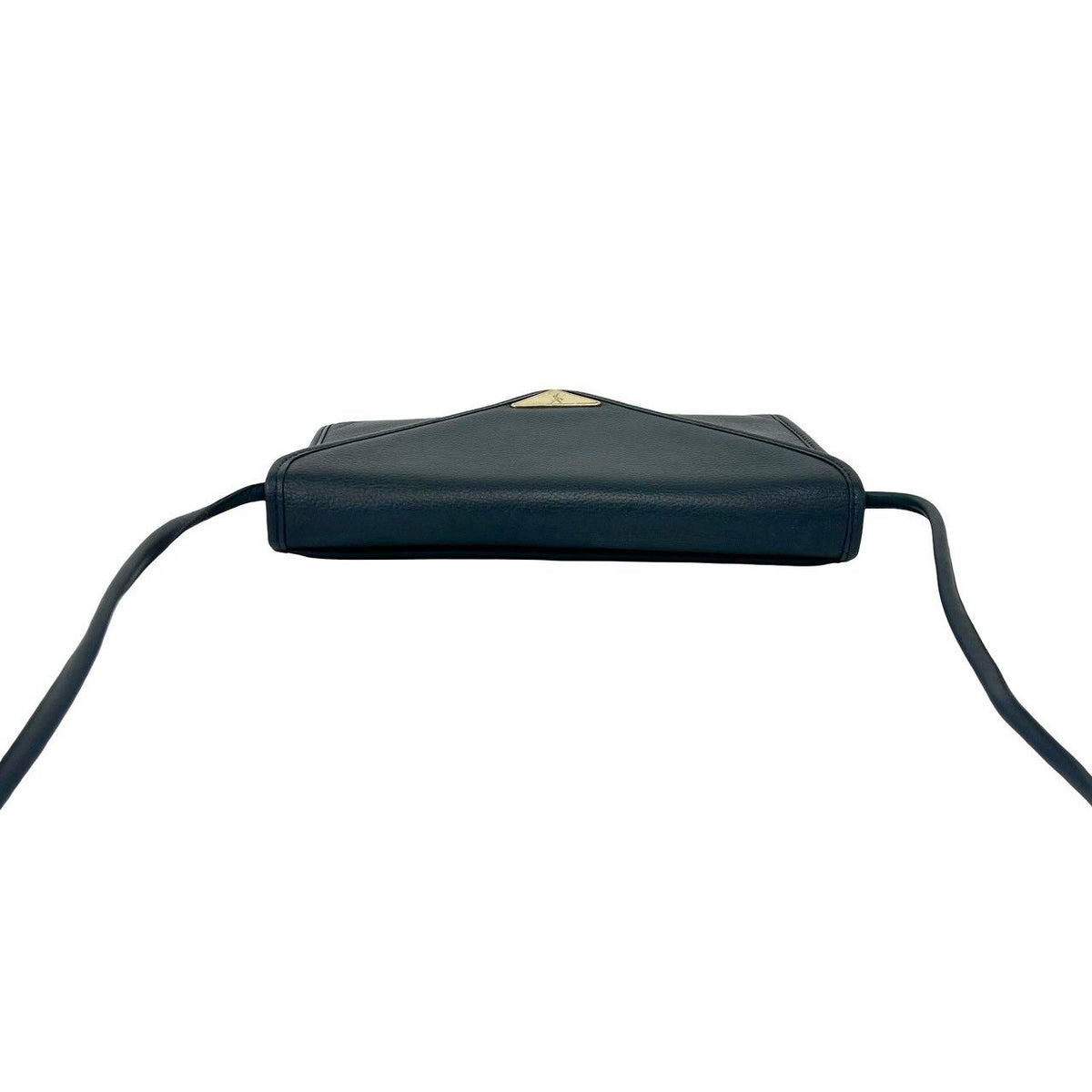 Saint Laurent YSL Logo Leather Mini Shoulder Bag Pochette Navy — view 4