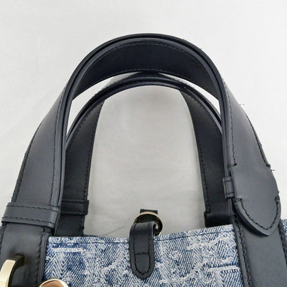 Dior Oblique Tujour Handbag Denim M Odce Gold — view 8