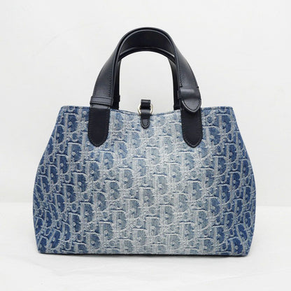 Dior Oblique Tujour Handbag Denim M Odce Gold — view 2