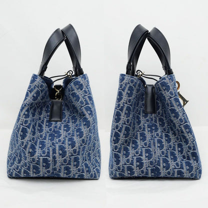 Dior Oblique Tujour Handbag Denim M Odce Gold — view 3