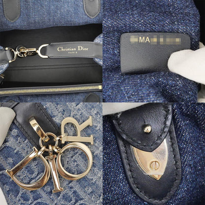 Dior Oblique Tujour Handbag Denim M Odce Gold — view 6
