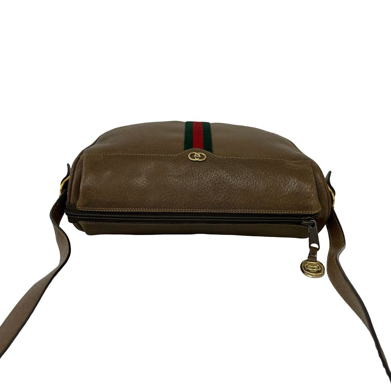 Gucci Vintage Sherry Line GG Logo Leather Mini Shoulder Bag Pochette Brown — view 4