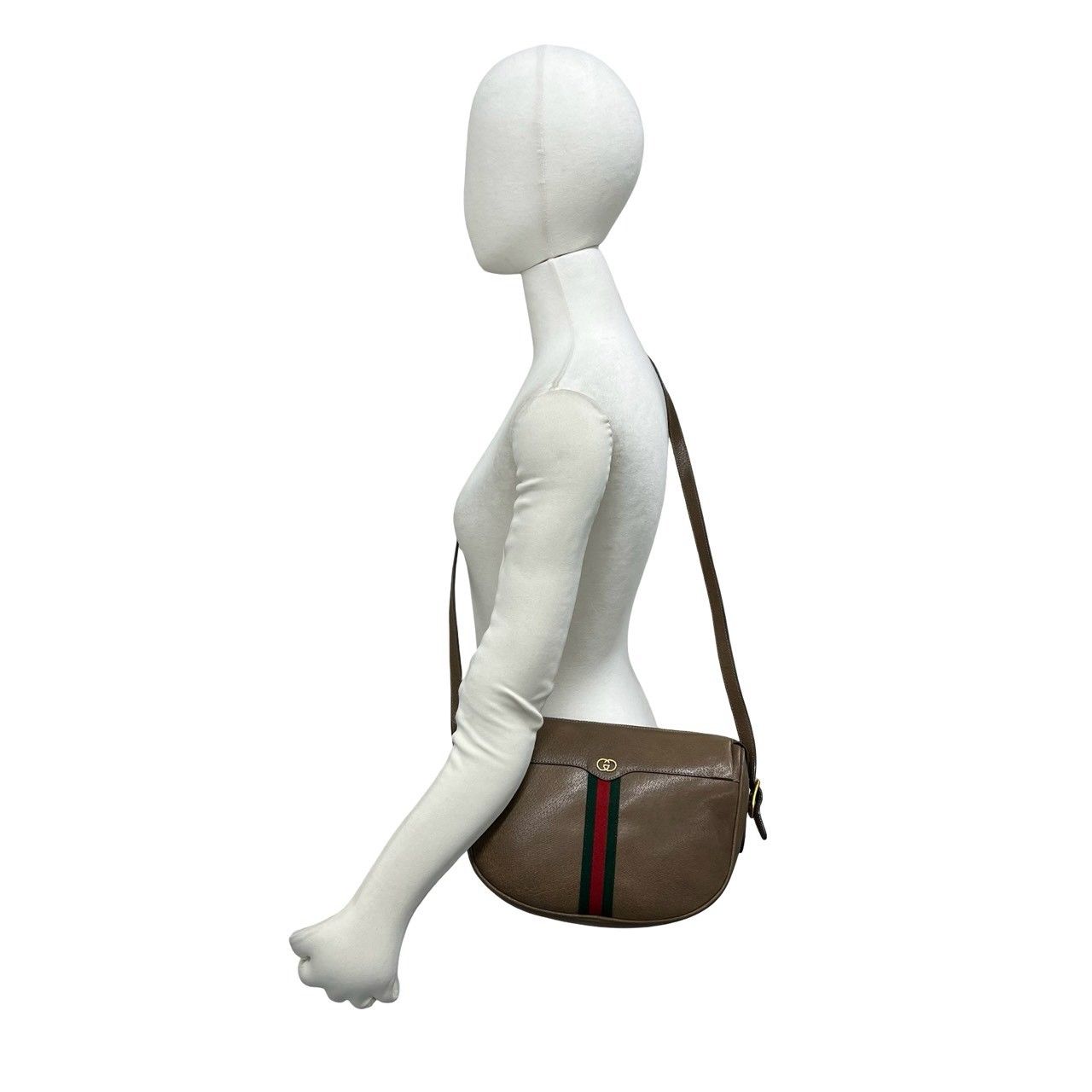 Gucci Vintage Sherry Line GG Logo Leather Mini Shoulder Bag Pochette Brown — view 2