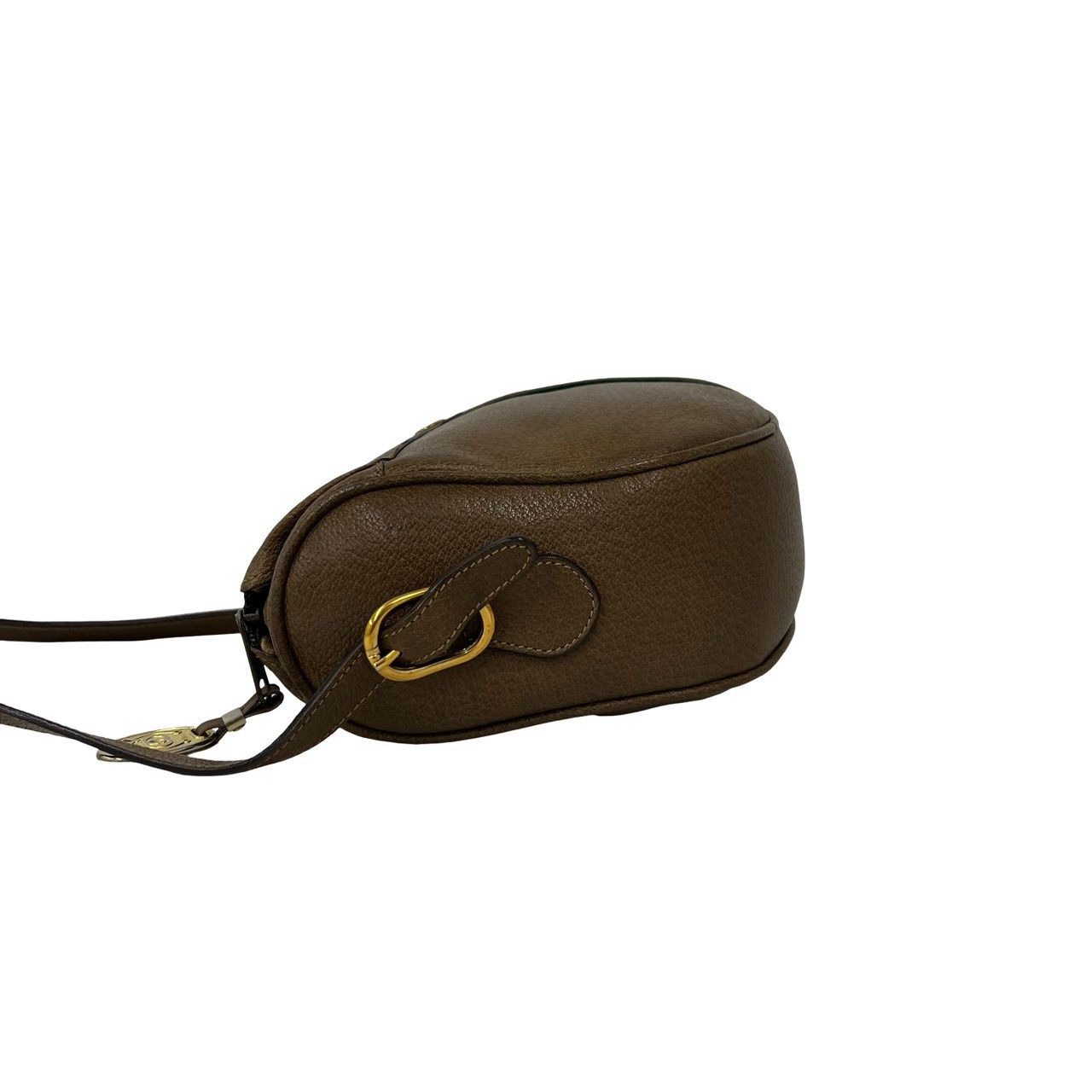 Gucci Vintage Sherry Line GG Logo Leather Mini Shoulder Bag Pochette Brown — view 5
