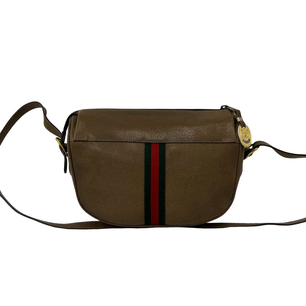 Gucci Vintage Sherry Line GG Logo Leather Mini Shoulder Bag Pochette Brown — view 3