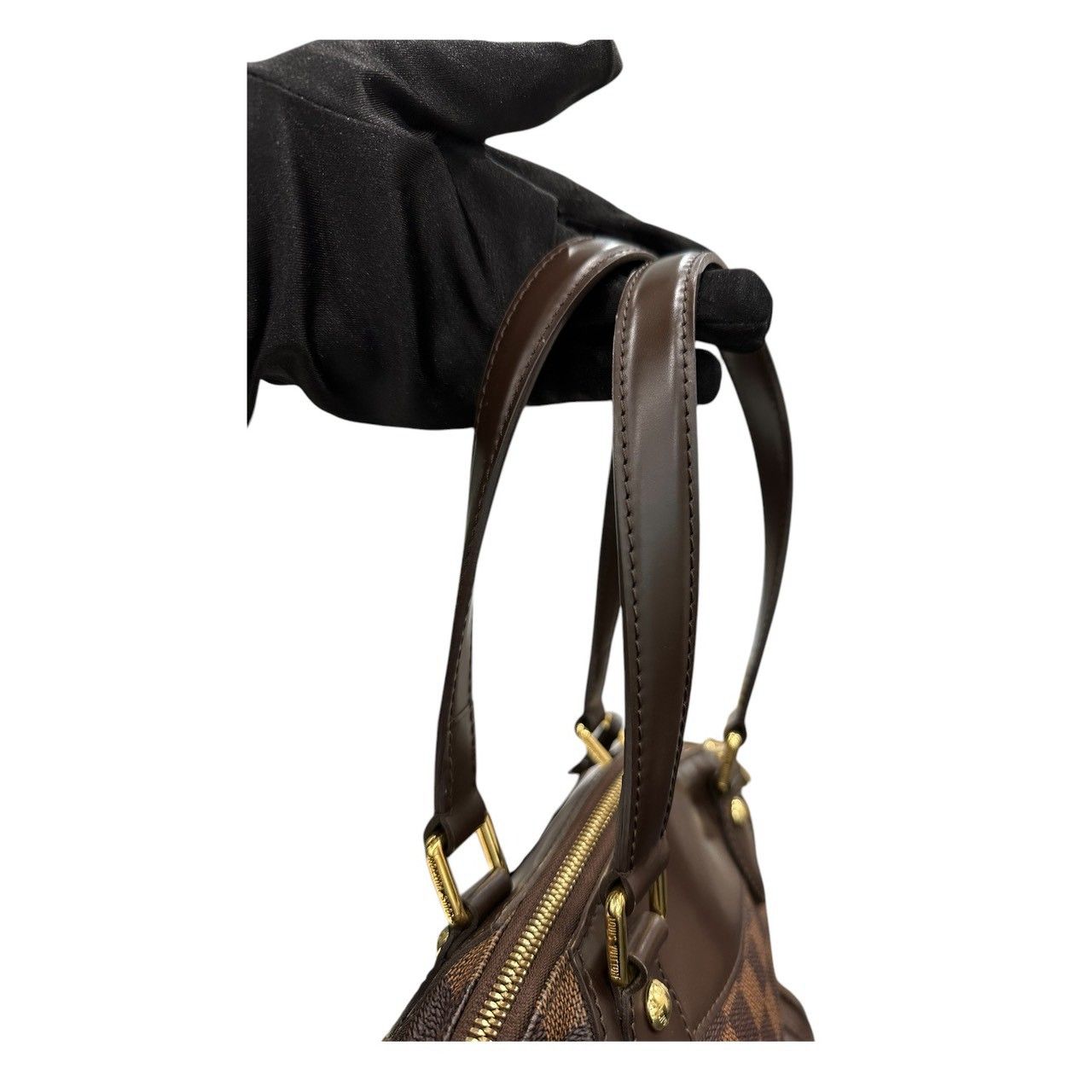 Louis Vuitton Damier Verona PM Brown Gold Leather Handbag — view 7