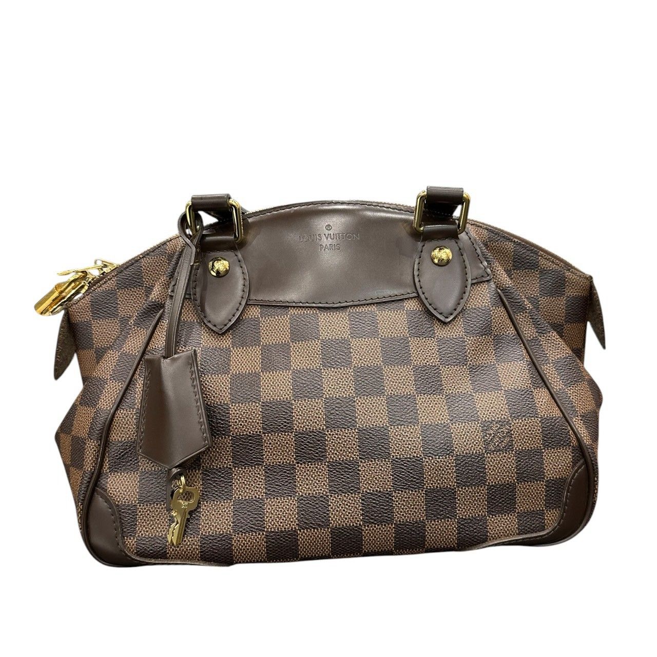 Louis Vuitton Damier Verona PM Brown Gold Leather Handbag — view 2