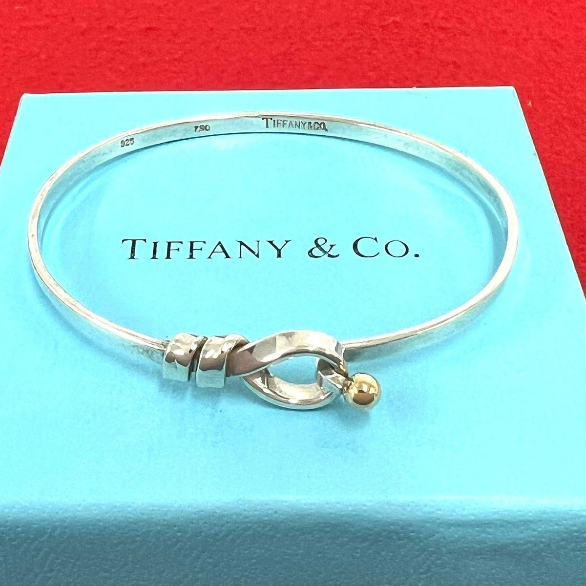 Tiffany & Co Vintage Hook Eye Bracelet Silver Yellow Gold