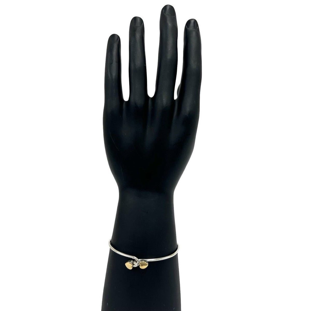 Tiffany & Co Solid Double Heart Bracelet Silver Yellow Gold — view 2