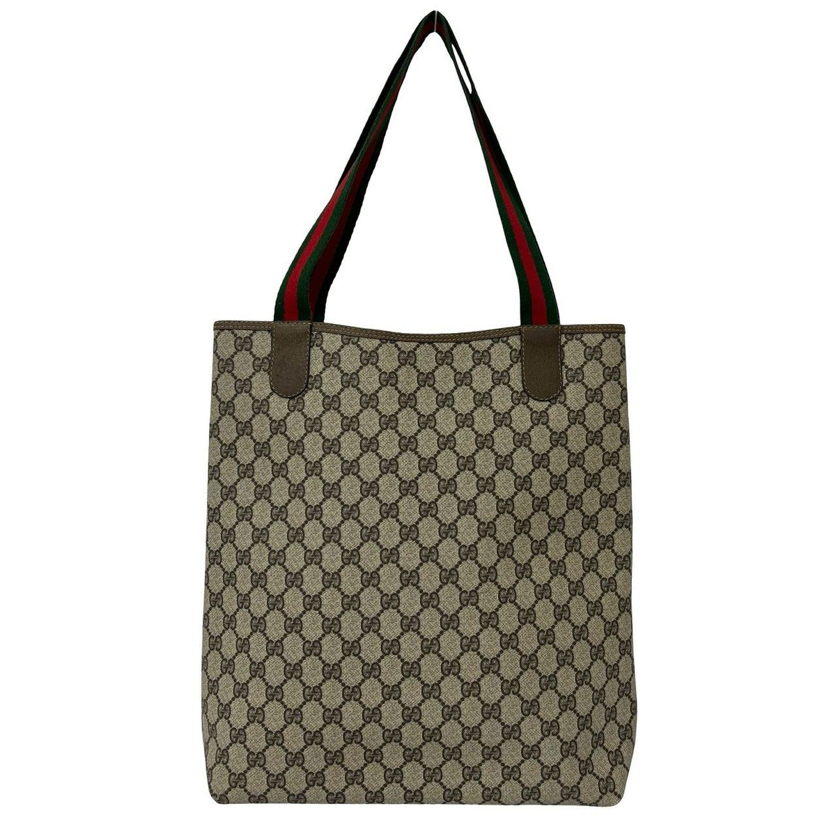 Gucci Vintage Sherry Line GG Logo Pattern Leather Tote Shoulder Bag Brown — view 3