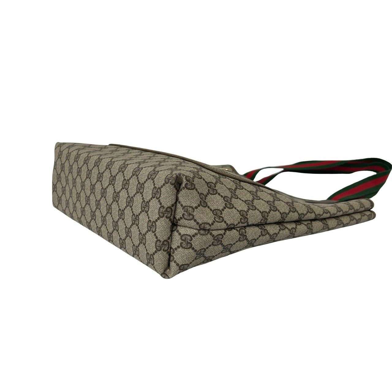 Gucci Vintage Sherry Line GG Logo Pattern Leather Tote Shoulder Bag Brown — view 8