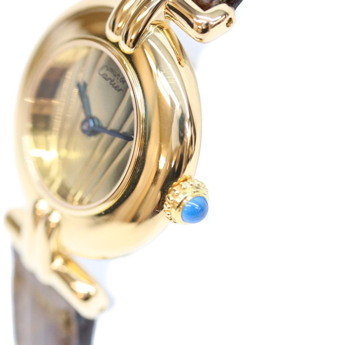 Cartier Must Colisee Vermeil SM Gold Mirror Dial Quartz Leather — view 5