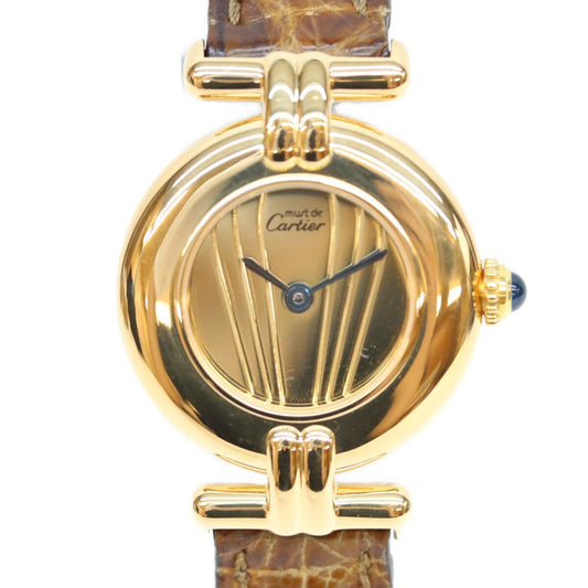Cartier Must Colisee Vermeil SM Gold Mirror Dial Quartz Leather