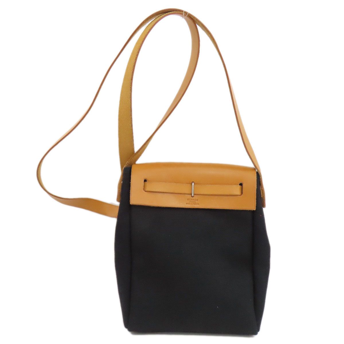 Hermes Herbag TPM Silver Shoulder Bag Toile — view 2