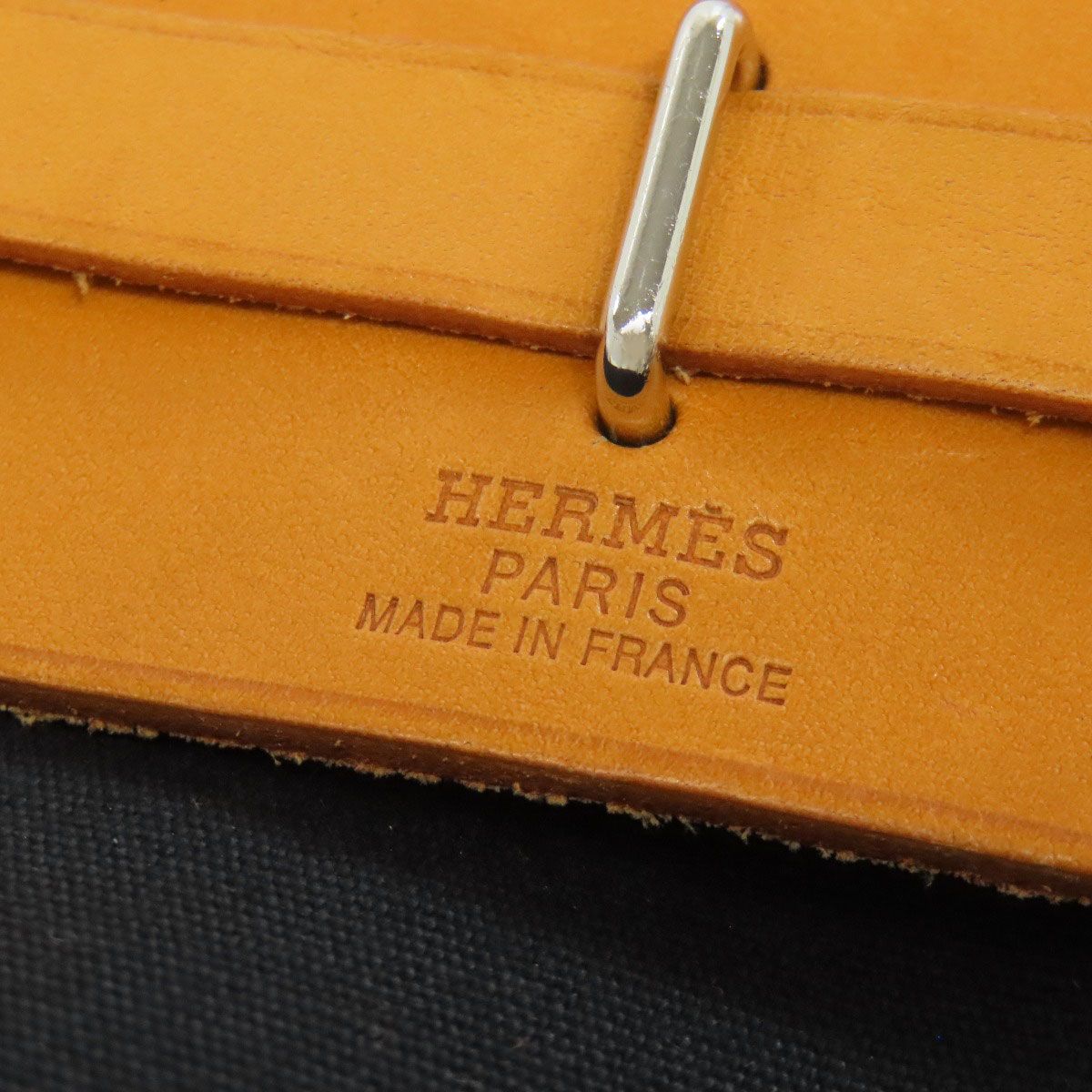 Hermes Herbag TPM Silver Shoulder Bag Toile — view 6