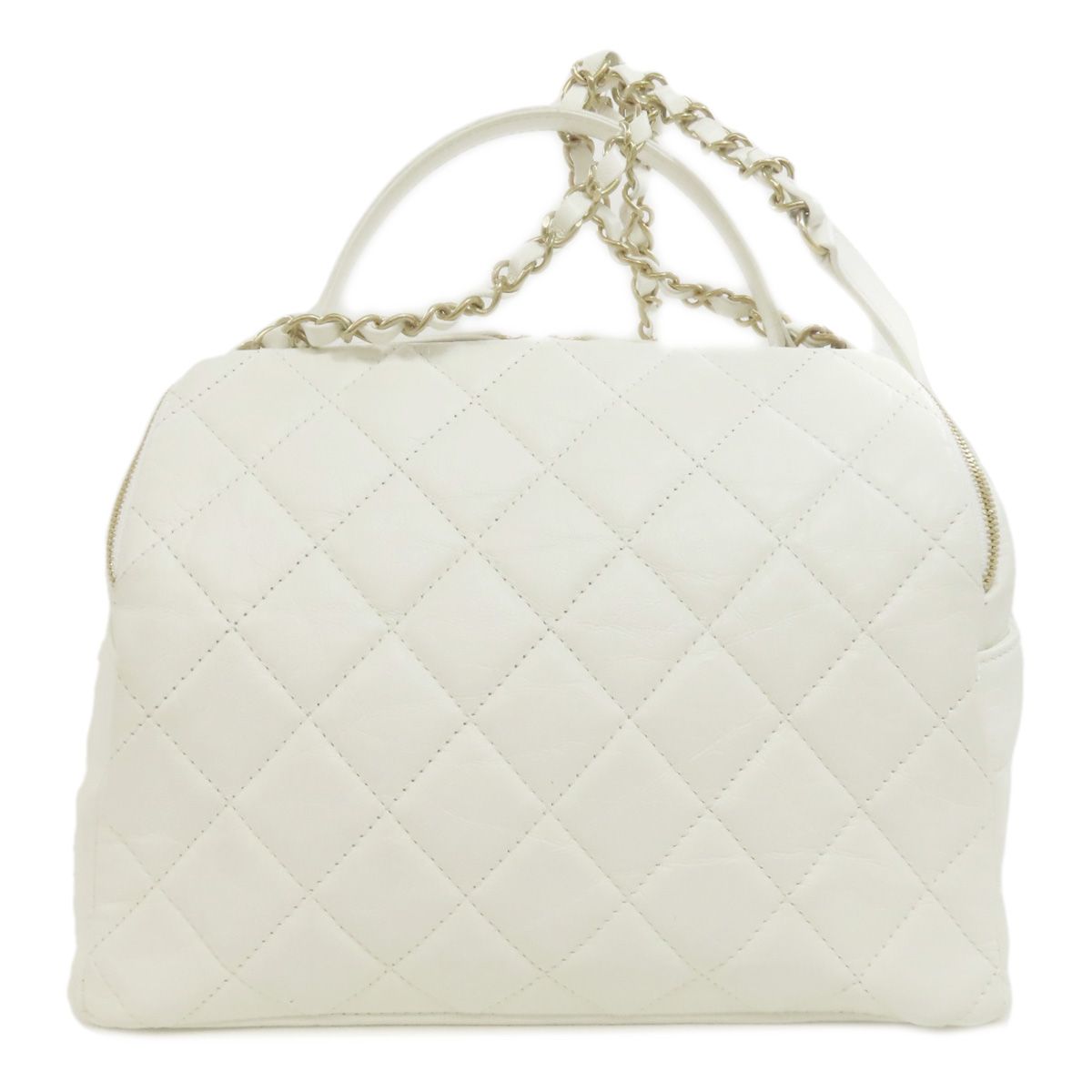 Chanel Quilted Gold 2-Way Shoulder Bag Calfskin — view 2