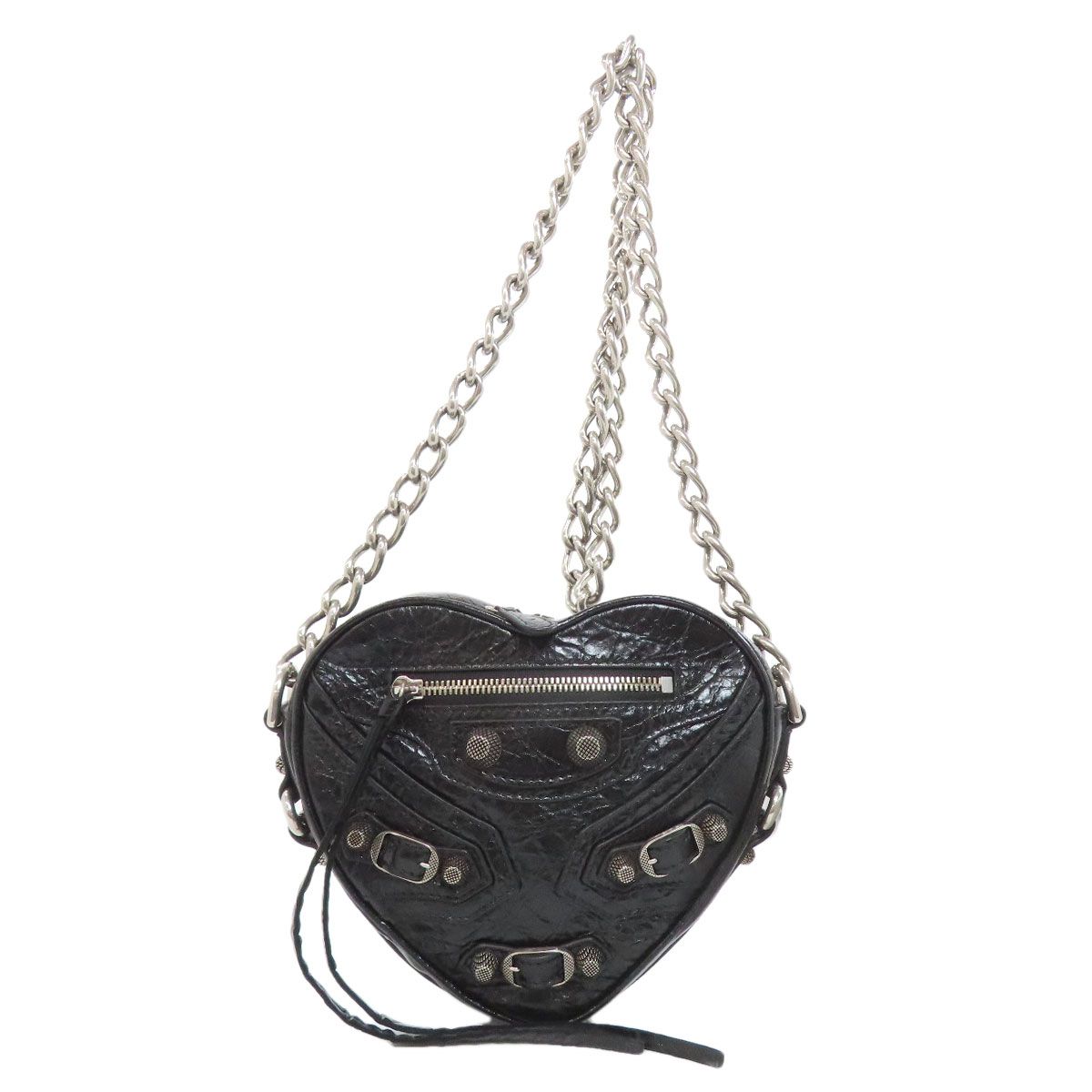 Balenciaga Heart Motif Shoulder Bag Leather