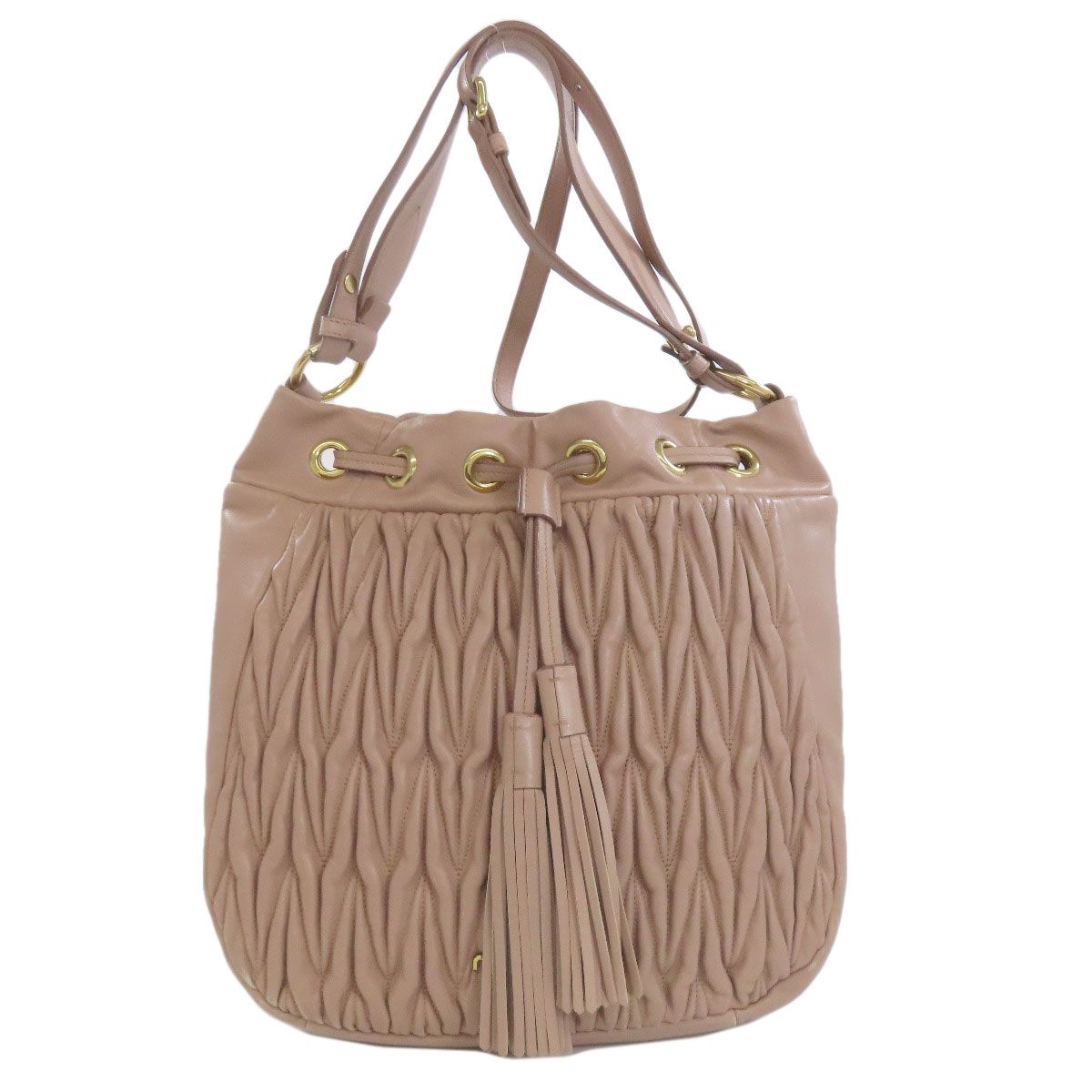 Miu Miu Shoulder Matelasse 2-Way Bag Leather