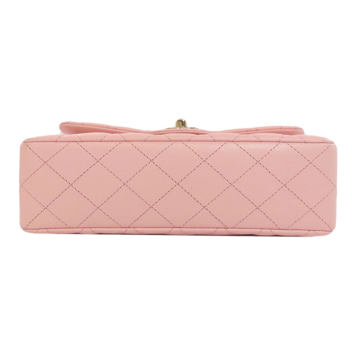 Chanel Quilted Double Flap Gold Shoulder Bag Grained Calfskin — view 4