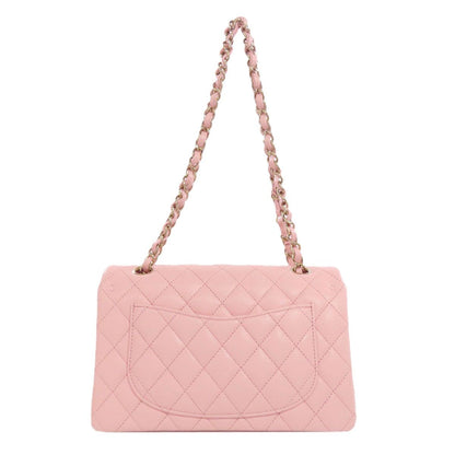 Chanel Quilted Double Flap Gold Shoulder Bag Grained Calfskin — view 2