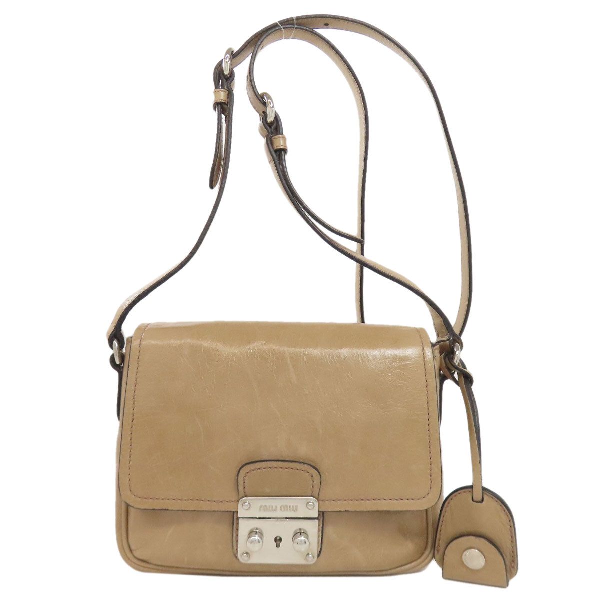 Miu Miu Logo Shoulder Bag Leather