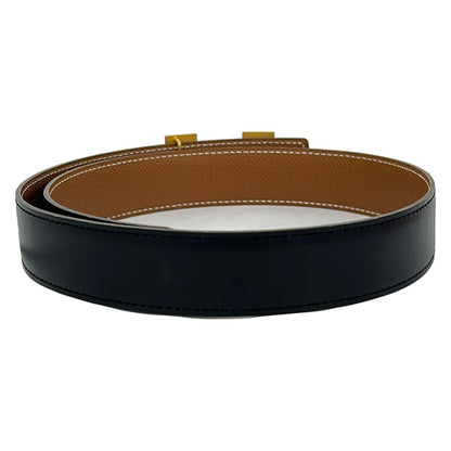 Hermes Belt 70 Black Brown Gold Buckle Detachable Reversible — view 2