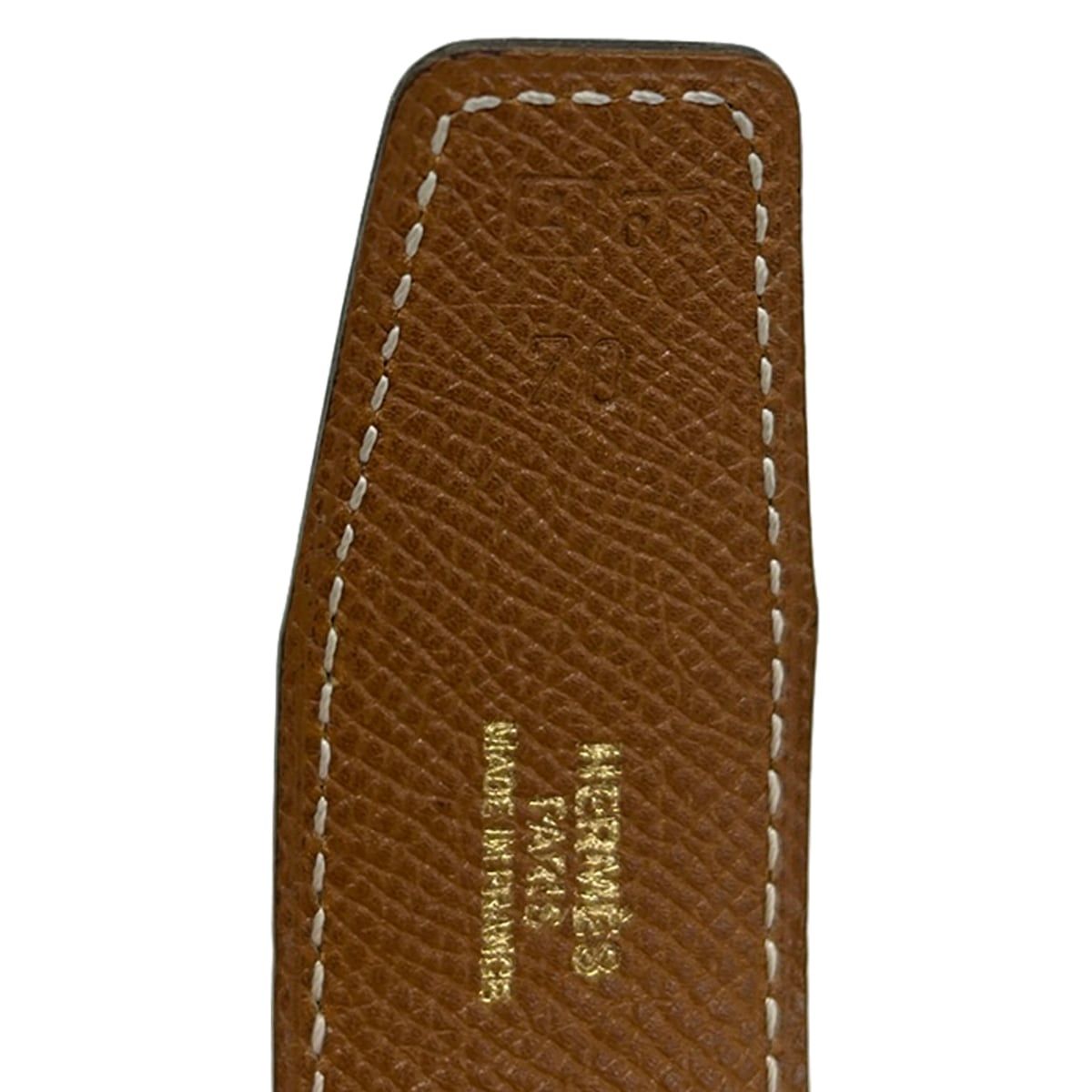 Hermes Belt 70 Black Brown Gold Buckle Detachable Reversible — view 5