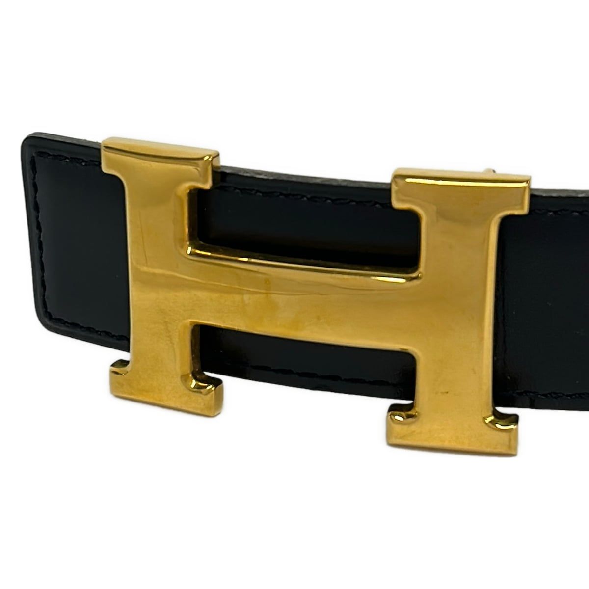 Hermes Belt 70 Black Brown Gold Buckle Detachable Reversible — view 3