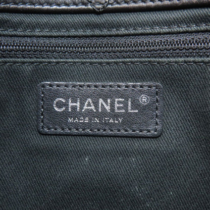 Chanel Quilted Silver Shoulder Bag Calfskin — view 6
