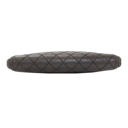 Chanel Quilted Silver Shoulder Bag Calfskin — view 4