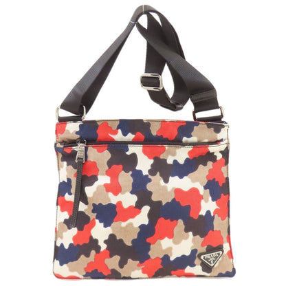 Prada Camouflage Pattern Shoulder Bag Canvas