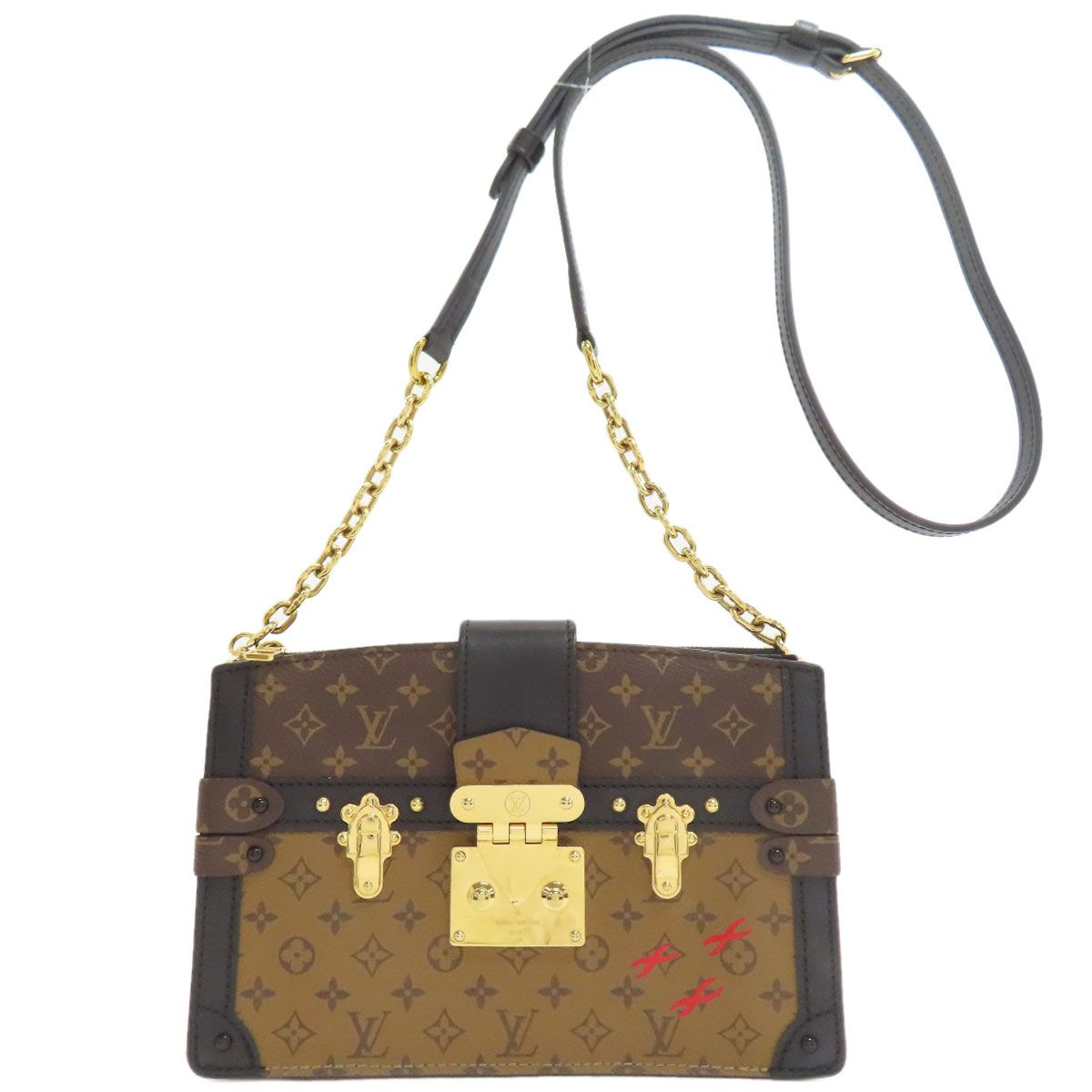 Louis Vuitton Trunk Clutch Shoulder Bag Monogram Reverse