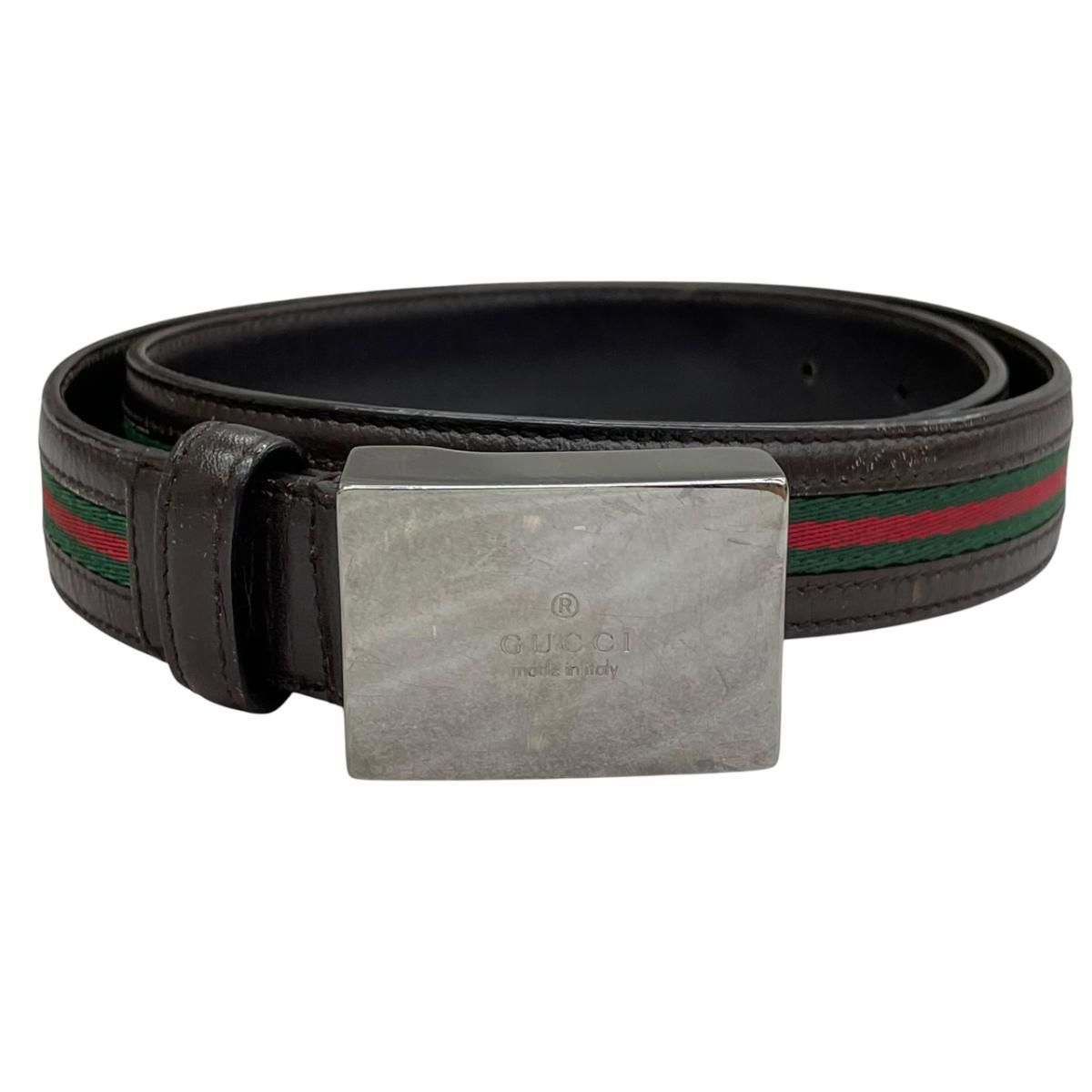 Gucci Sherry Leather Belt Beige Brown