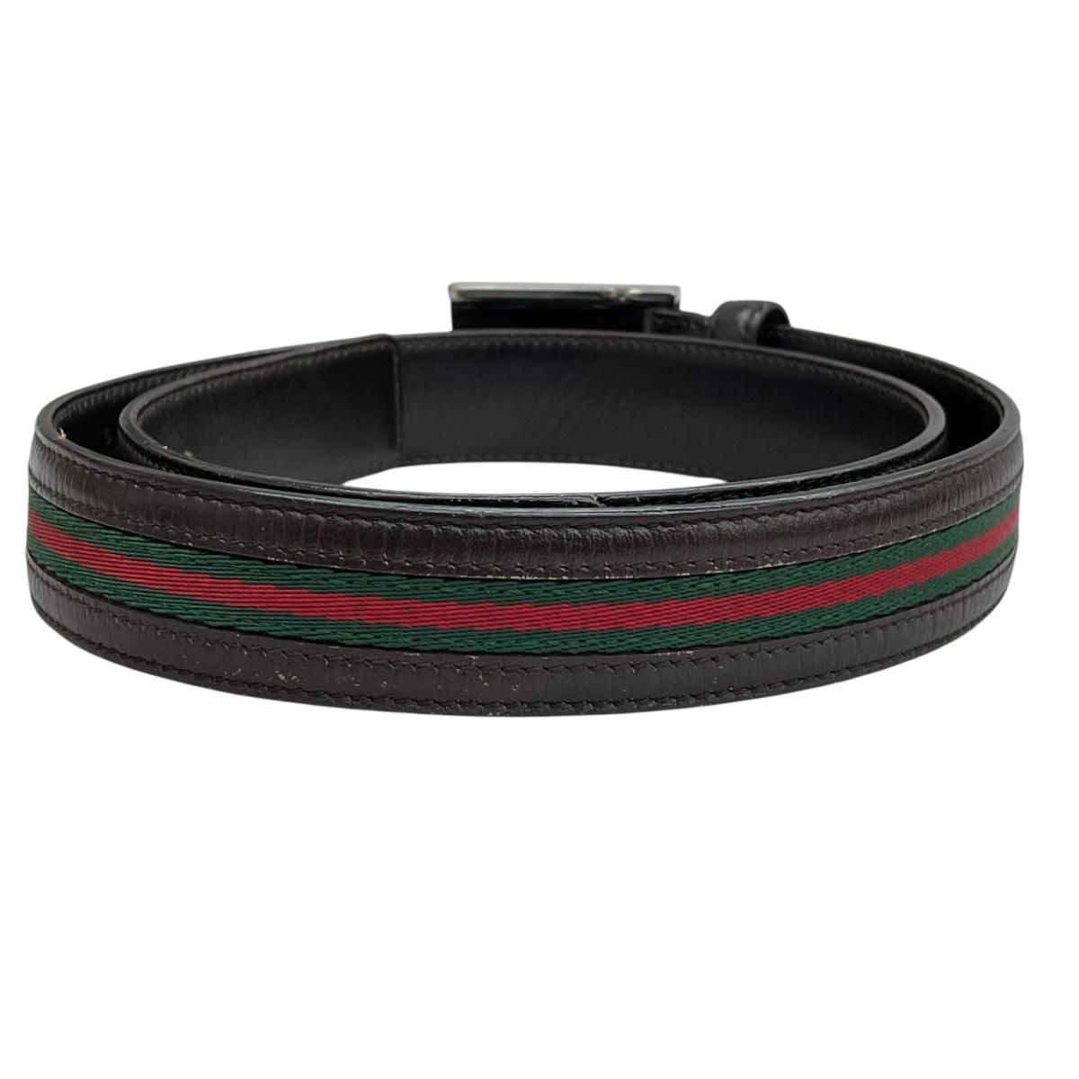 Gucci Sherry Leather Belt Beige Brown — view 2