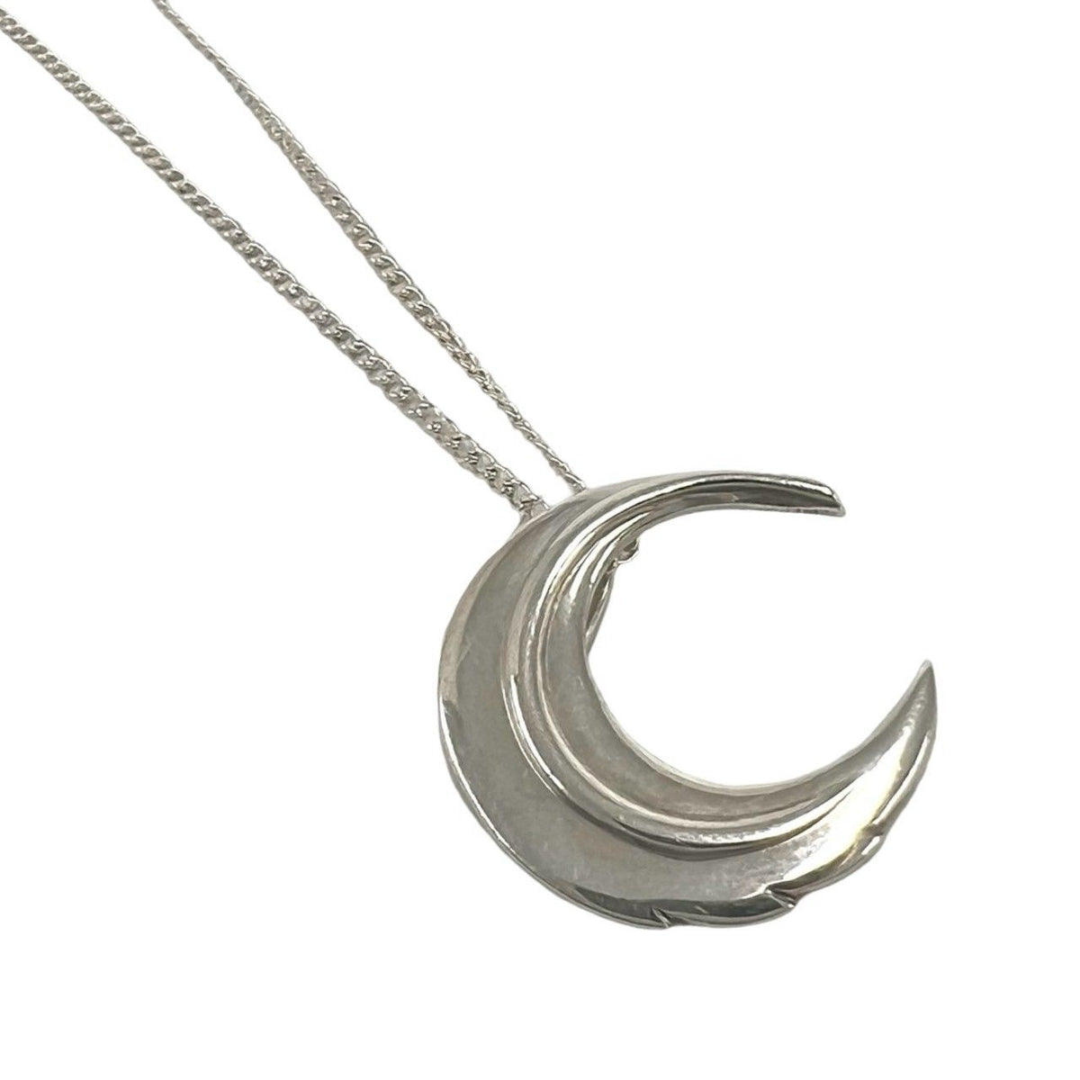 Tiffany & Co Vintage Crest Saint Moon Necklace 925 Sterling Silver Pendant Choker — view 4