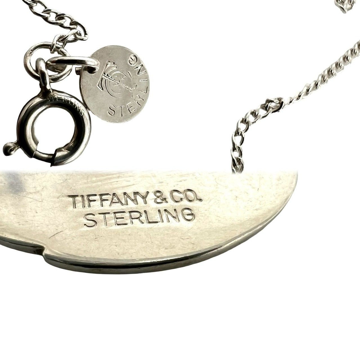 Tiffany & Co Vintage Crest Saint Moon Necklace 925 Sterling Silver Pendant Choker — view 3