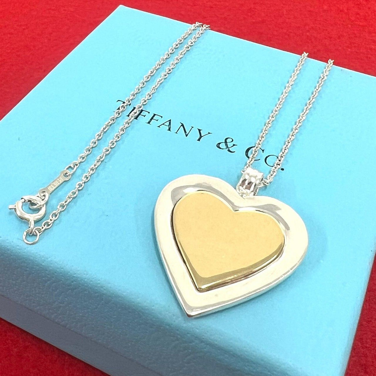 Tiffany & Co Color Heart Pendant Silver Gold